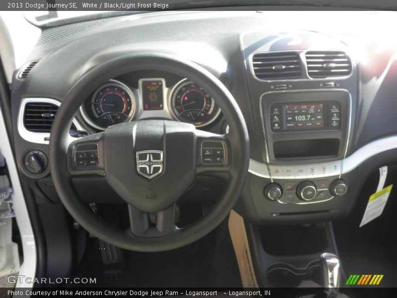 White / Black/Light Frost Beige 2013 Dodge Journey SE