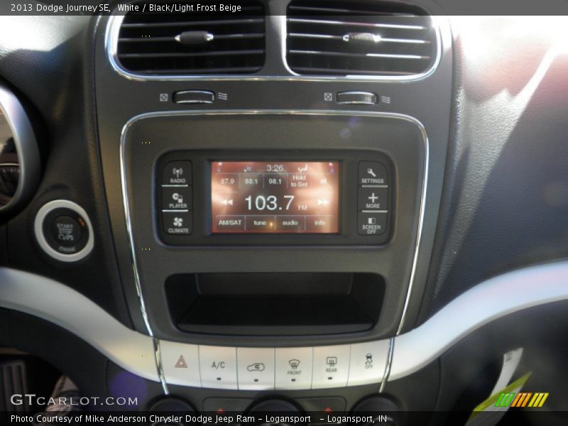 White / Black/Light Frost Beige 2013 Dodge Journey SE