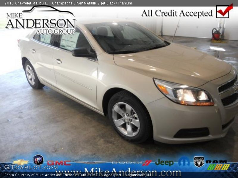 Champagne Silver Metallic / Jet Black/Titanium 2013 Chevrolet Malibu LS