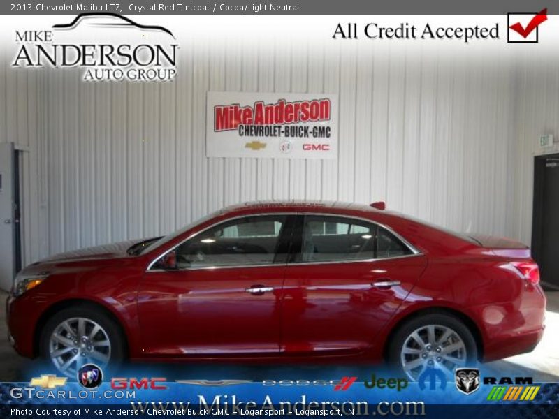 Crystal Red Tintcoat / Cocoa/Light Neutral 2013 Chevrolet Malibu LTZ