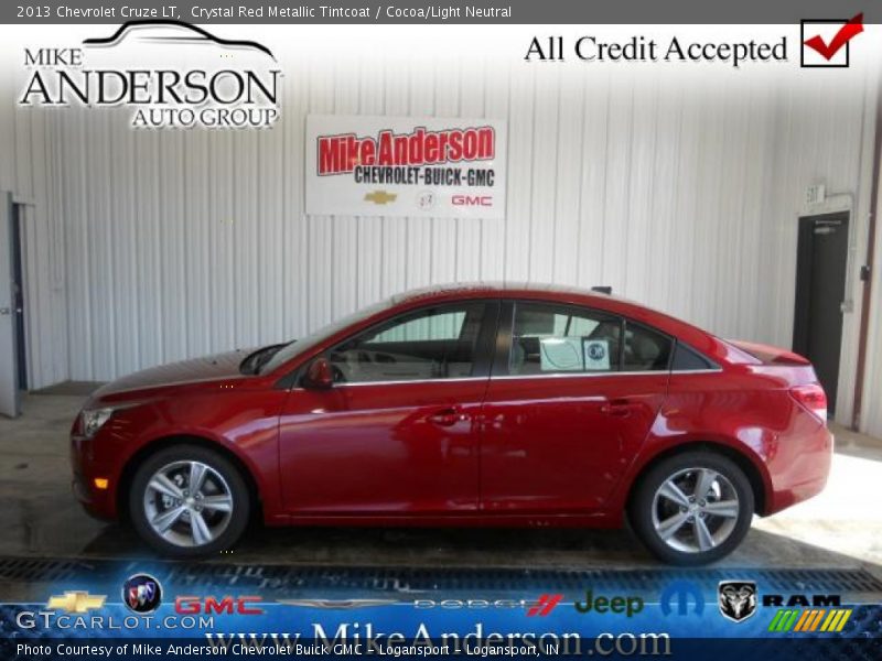 Crystal Red Metallic Tintcoat / Cocoa/Light Neutral 2013 Chevrolet Cruze LT