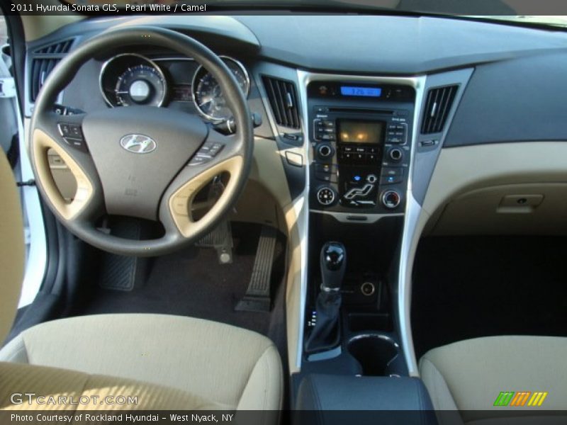 Pearl White / Camel 2011 Hyundai Sonata GLS