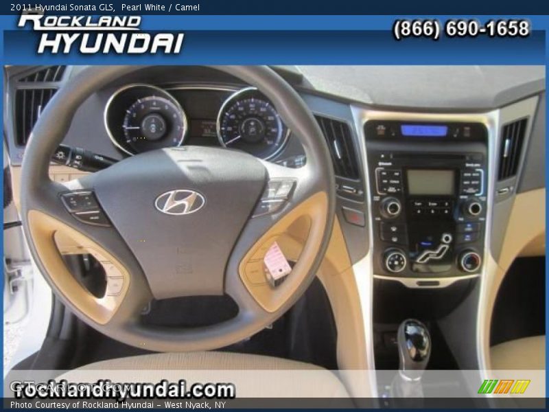 Pearl White / Camel 2011 Hyundai Sonata GLS