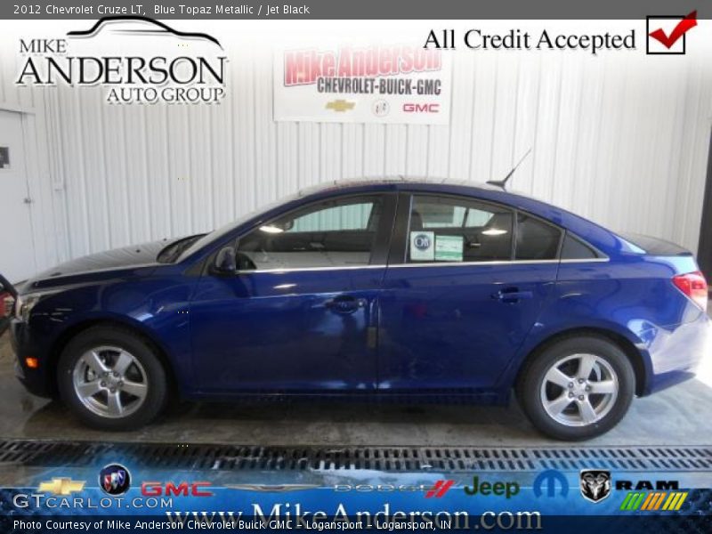 Blue Topaz Metallic / Jet Black 2012 Chevrolet Cruze LT
