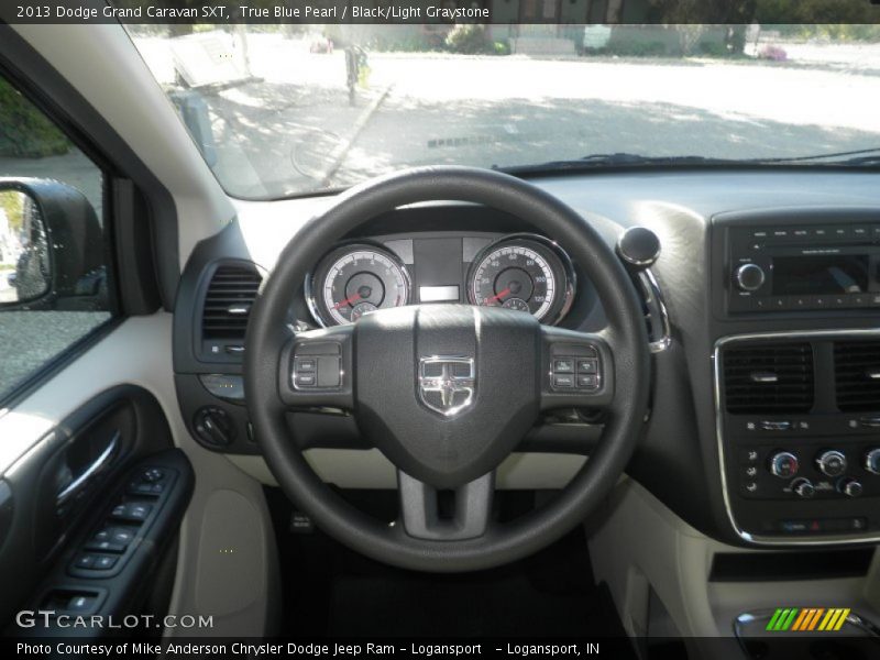 True Blue Pearl / Black/Light Graystone 2013 Dodge Grand Caravan SXT