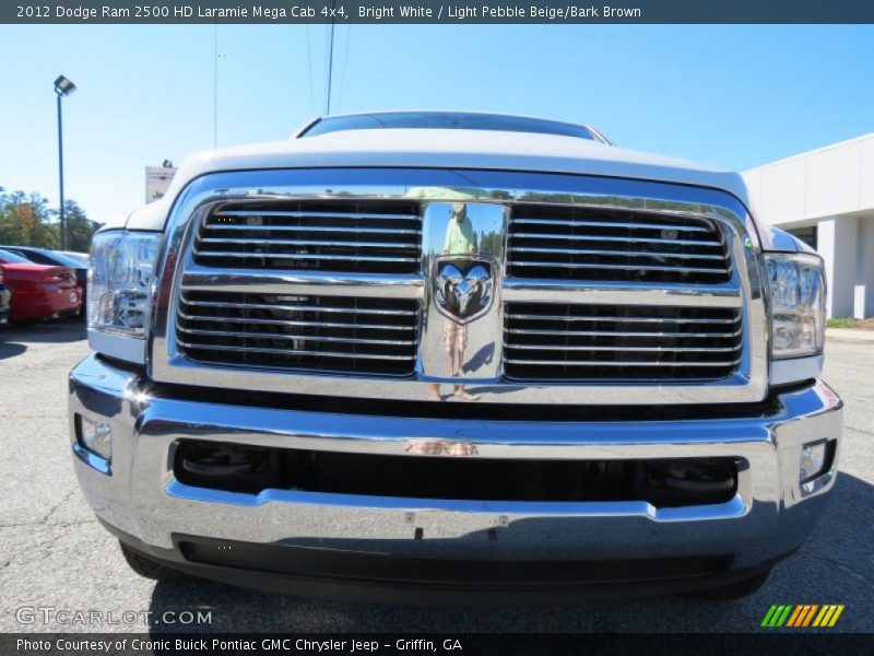 Bright White / Light Pebble Beige/Bark Brown 2012 Dodge Ram 2500 HD Laramie Mega Cab 4x4