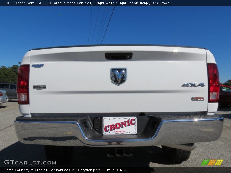 Bright White / Light Pebble Beige/Bark Brown 2012 Dodge Ram 2500 HD Laramie Mega Cab 4x4