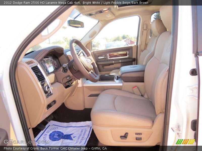 Bright White / Light Pebble Beige/Bark Brown 2012 Dodge Ram 2500 HD Laramie Mega Cab 4x4
