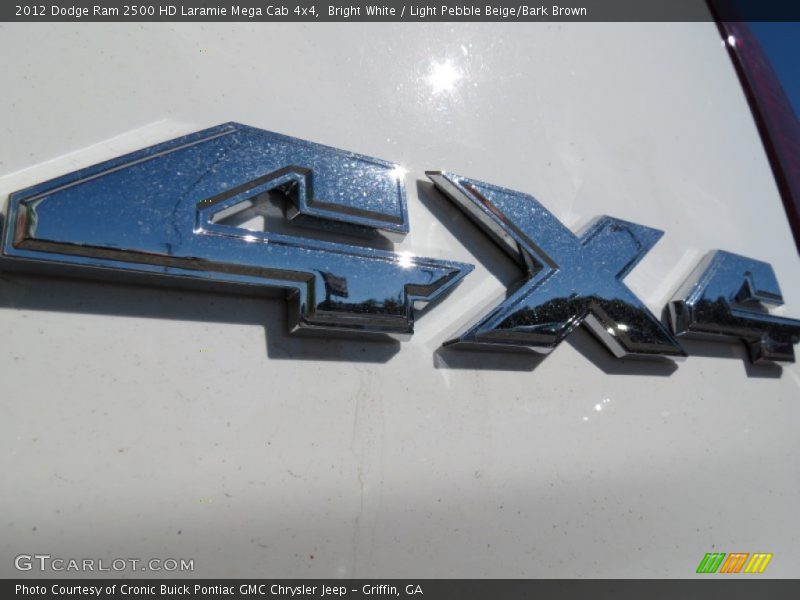 Bright White / Light Pebble Beige/Bark Brown 2012 Dodge Ram 2500 HD Laramie Mega Cab 4x4