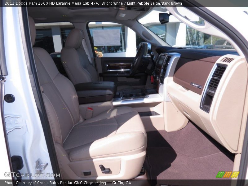 Bright White / Light Pebble Beige/Bark Brown 2012 Dodge Ram 2500 HD Laramie Mega Cab 4x4