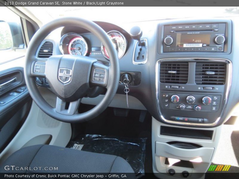 Stone White / Black/Light Graystone 2013 Dodge Grand Caravan SE