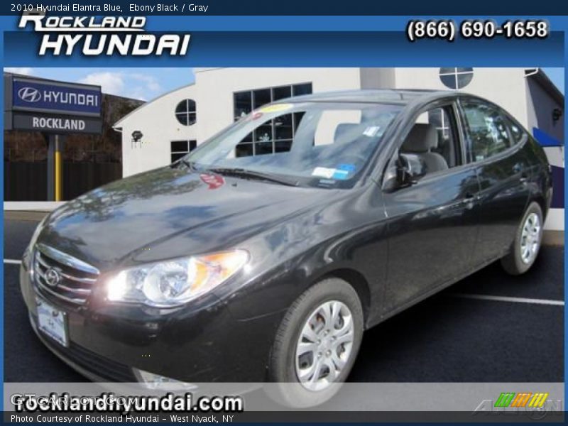 Ebony Black / Gray 2010 Hyundai Elantra Blue