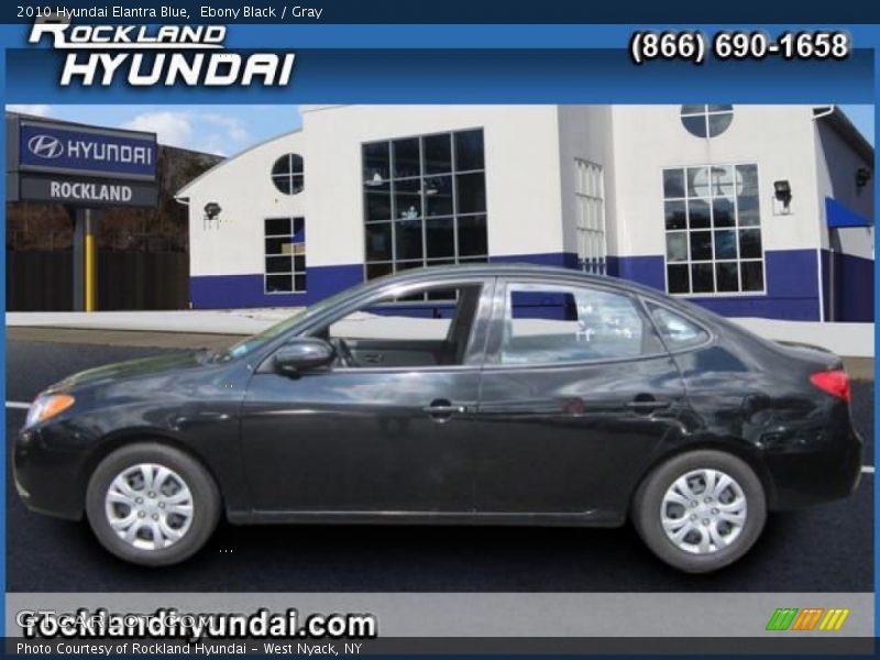 Ebony Black / Gray 2010 Hyundai Elantra Blue