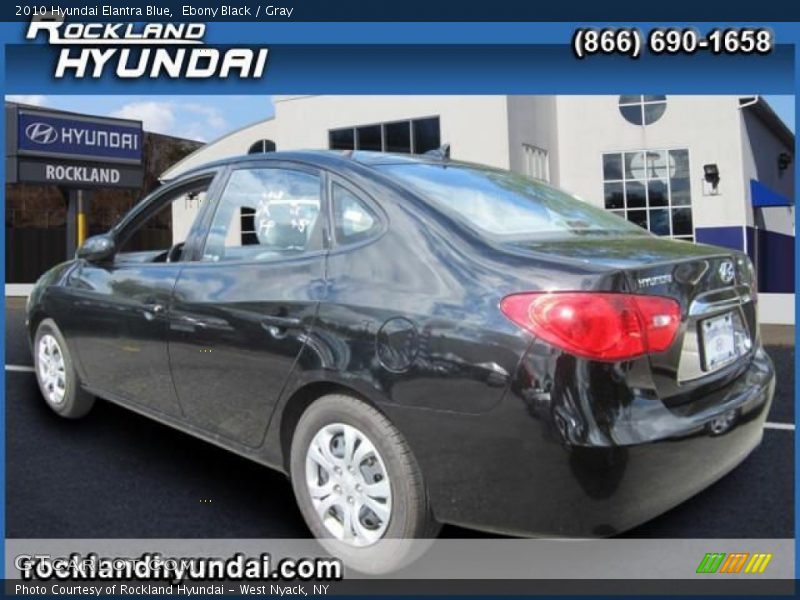 Ebony Black / Gray 2010 Hyundai Elantra Blue