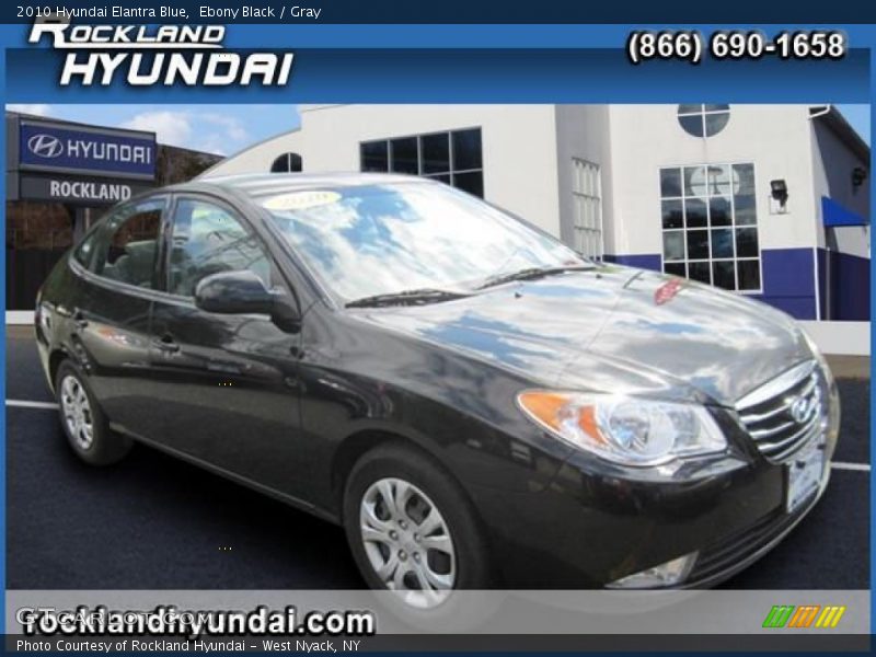 Ebony Black / Gray 2010 Hyundai Elantra Blue