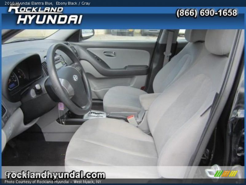 Ebony Black / Gray 2010 Hyundai Elantra Blue