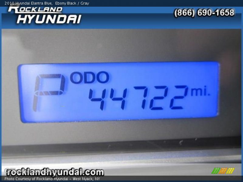 Ebony Black / Gray 2010 Hyundai Elantra Blue