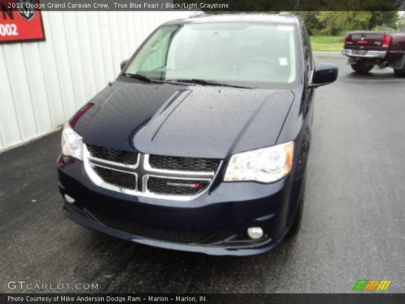 True Blue Pearl / Black/Light Graystone 2013 Dodge Grand Caravan Crew