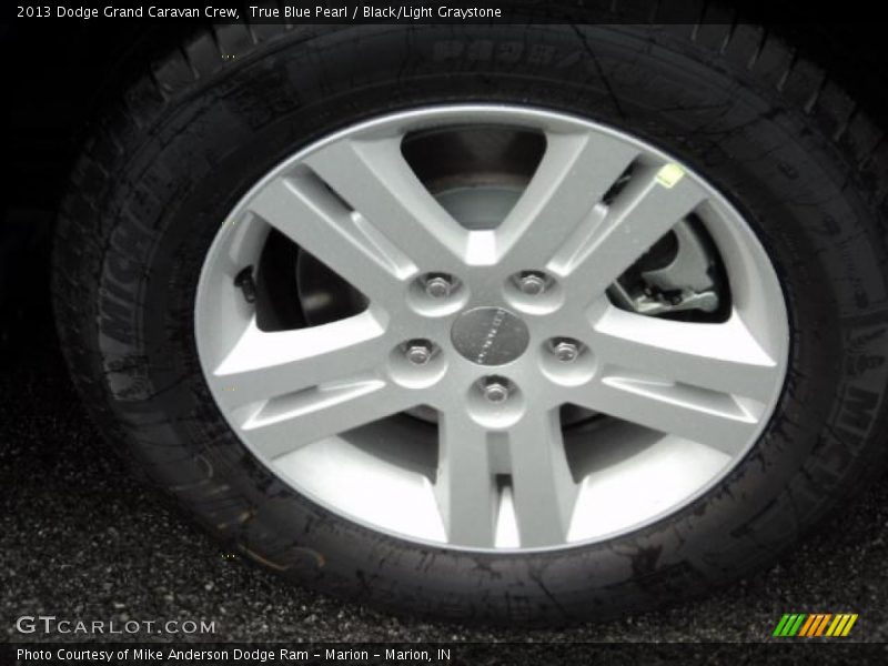True Blue Pearl / Black/Light Graystone 2013 Dodge Grand Caravan Crew