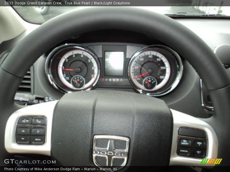 True Blue Pearl / Black/Light Graystone 2013 Dodge Grand Caravan Crew
