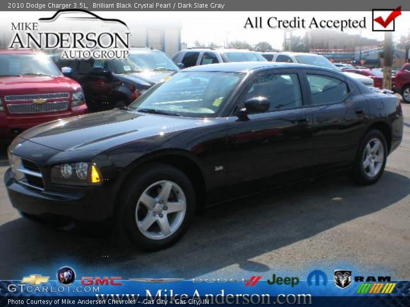 Brilliant Black Crystal Pearl / Dark Slate Gray 2010 Dodge Charger 3.5L