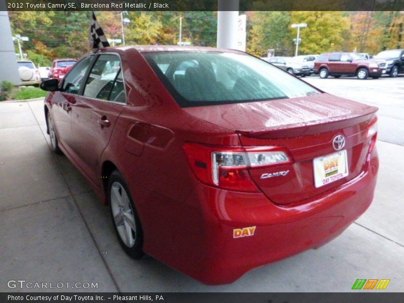 Barcelona Red Metallic / Black 2012 Toyota Camry SE