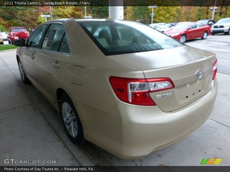 Sandy Beach Metallic / Ivory 2012 Toyota Camry L