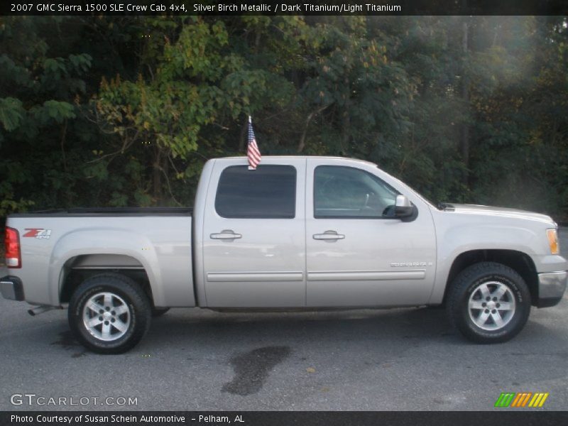 Silver Birch Metallic / Dark Titanium/Light Titanium 2007 GMC Sierra 1500 SLE Crew Cab 4x4