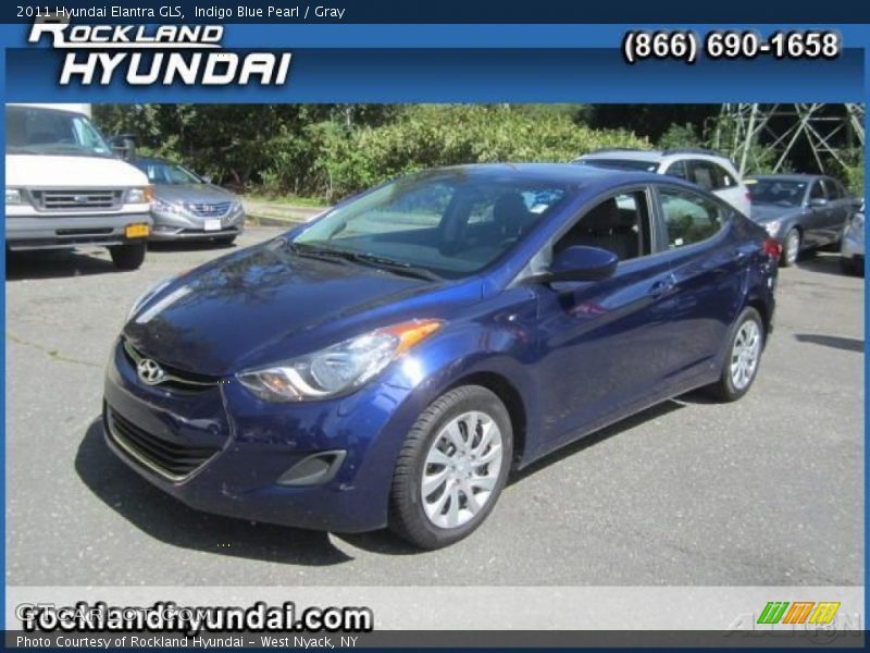 Indigo Blue Pearl / Gray 2011 Hyundai Elantra GLS