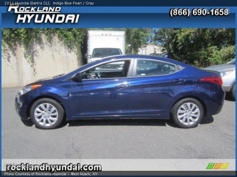 Indigo Blue Pearl / Gray 2011 Hyundai Elantra GLS