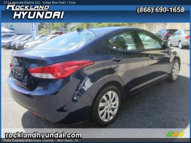 Indigo Blue Pearl / Gray 2011 Hyundai Elantra GLS