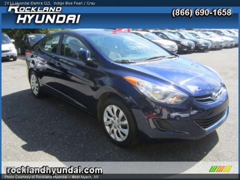 Indigo Blue Pearl / Gray 2011 Hyundai Elantra GLS