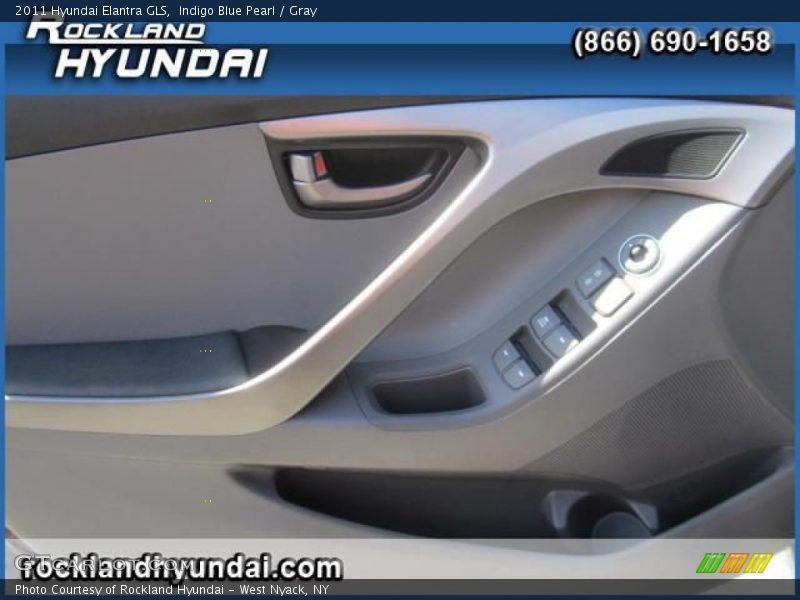 Indigo Blue Pearl / Gray 2011 Hyundai Elantra GLS