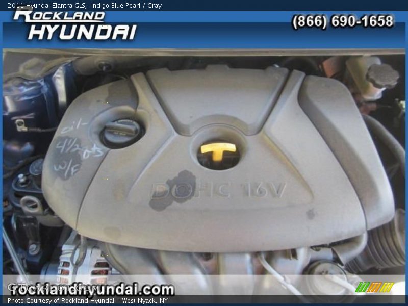 Indigo Blue Pearl / Gray 2011 Hyundai Elantra GLS