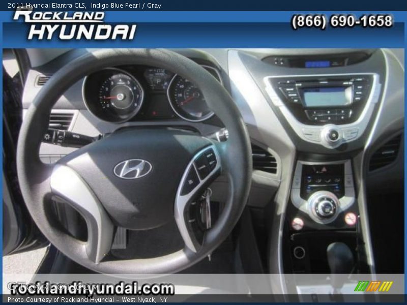 Indigo Blue Pearl / Gray 2011 Hyundai Elantra GLS
