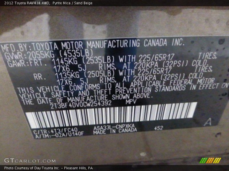 Pyrite Mica / Sand Beige 2012 Toyota RAV4 I4 4WD