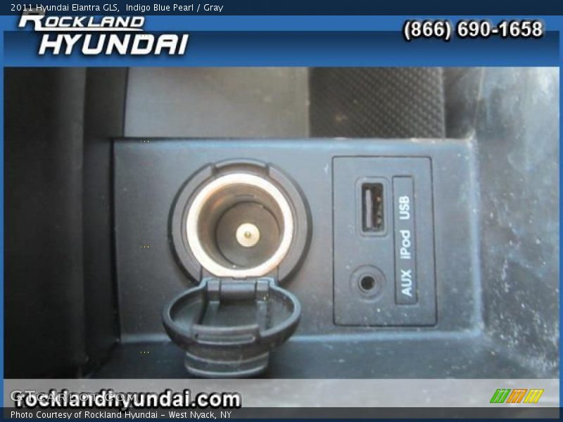 Indigo Blue Pearl / Gray 2011 Hyundai Elantra GLS