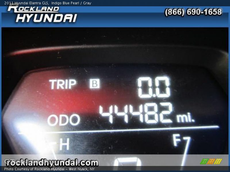 Indigo Blue Pearl / Gray 2011 Hyundai Elantra GLS