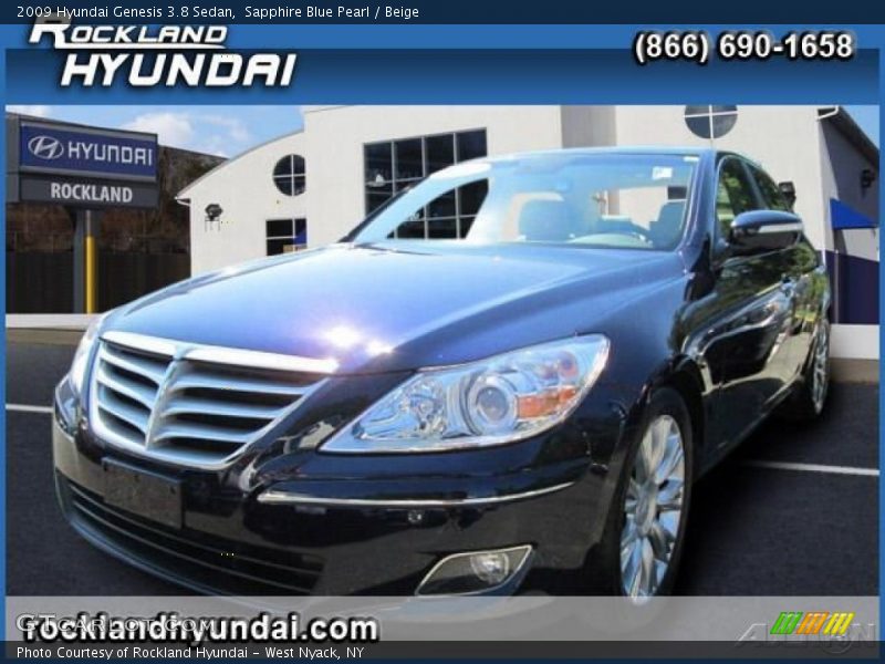 Sapphire Blue Pearl / Beige 2009 Hyundai Genesis 3.8 Sedan