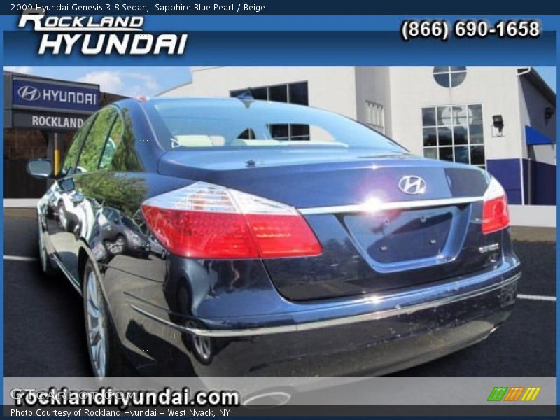 Sapphire Blue Pearl / Beige 2009 Hyundai Genesis 3.8 Sedan