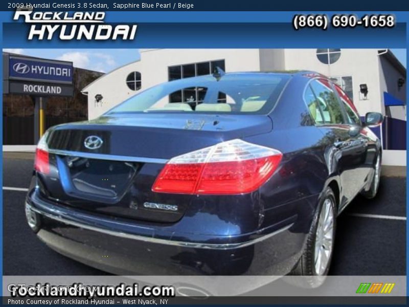 Sapphire Blue Pearl / Beige 2009 Hyundai Genesis 3.8 Sedan