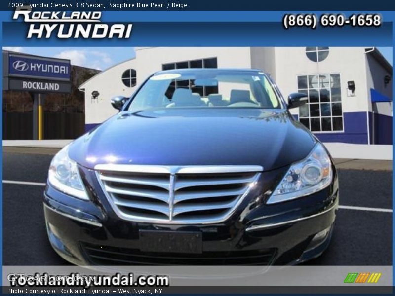 Sapphire Blue Pearl / Beige 2009 Hyundai Genesis 3.8 Sedan