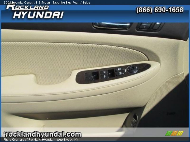 Sapphire Blue Pearl / Beige 2009 Hyundai Genesis 3.8 Sedan