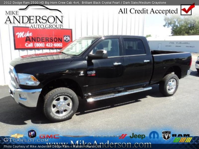 Brilliant Black Crystal Pearl / Dark Slate/Medium Graystone 2012 Dodge Ram 2500 HD Big Horn Crew Cab 4x4
