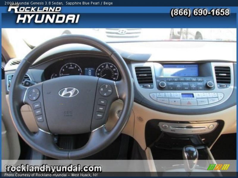 Sapphire Blue Pearl / Beige 2009 Hyundai Genesis 3.8 Sedan