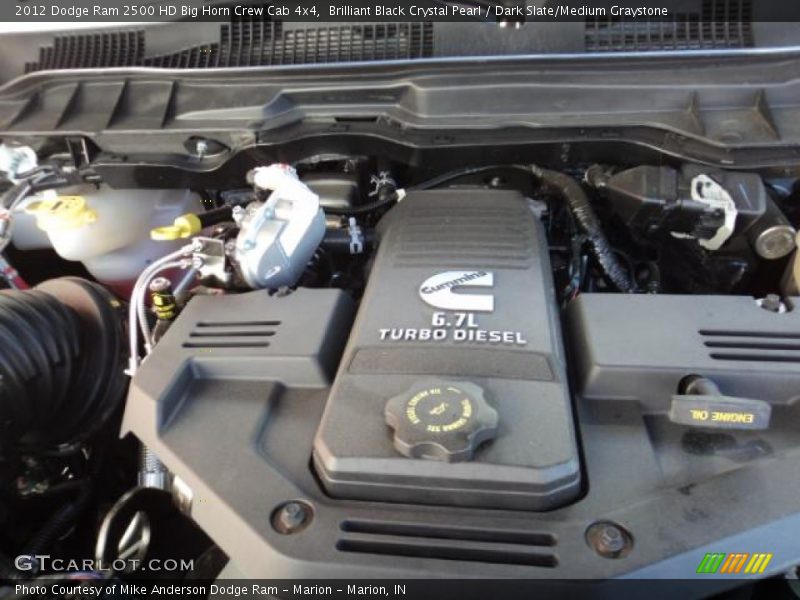 Brilliant Black Crystal Pearl / Dark Slate/Medium Graystone 2012 Dodge Ram 2500 HD Big Horn Crew Cab 4x4