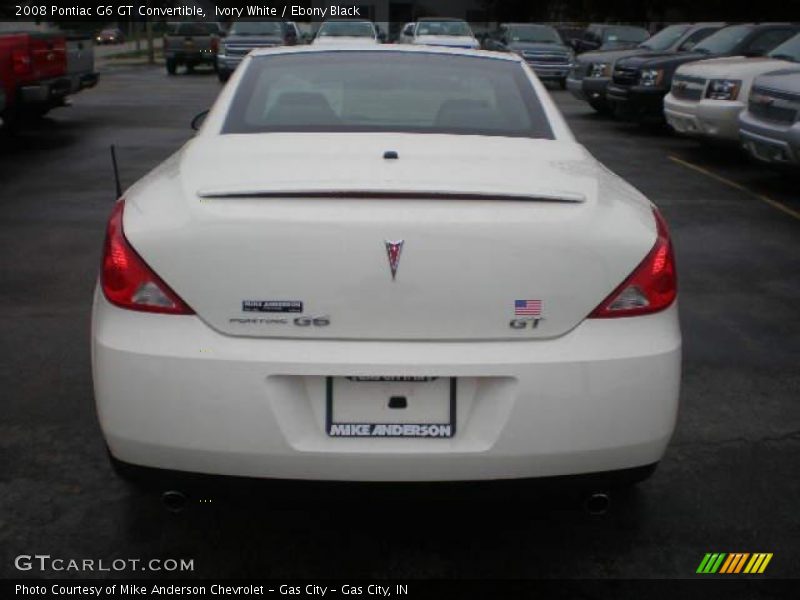 Ivory White / Ebony Black 2008 Pontiac G6 GT Convertible