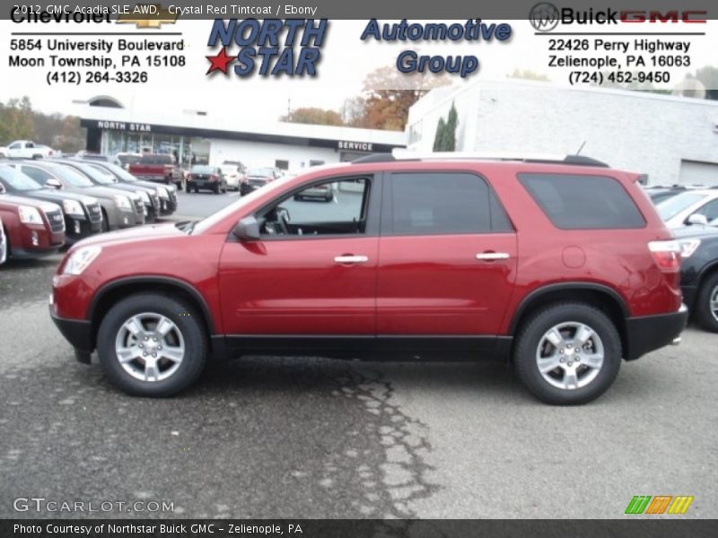 Crystal Red Tintcoat / Ebony 2012 GMC Acadia SLE AWD