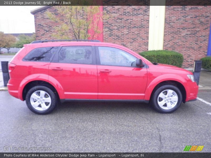 Bright Red / Black 2013 Dodge Journey SE