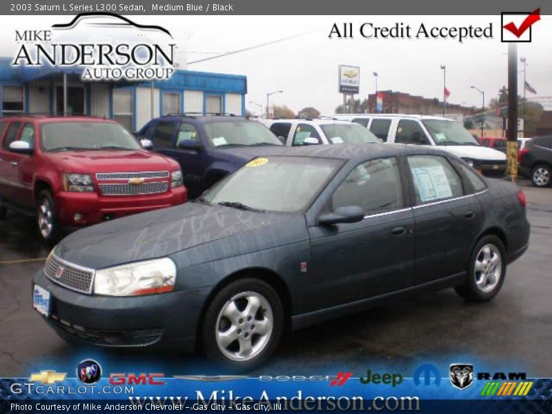 Medium Blue / Black 2003 Saturn L Series L300 Sedan